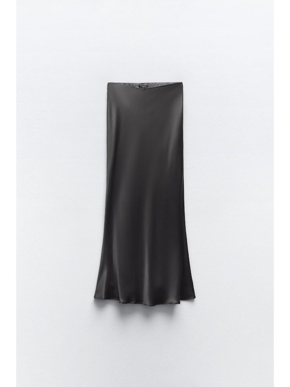 Zara Space Grey Silky Midi Skirt - Picture 5 of 9